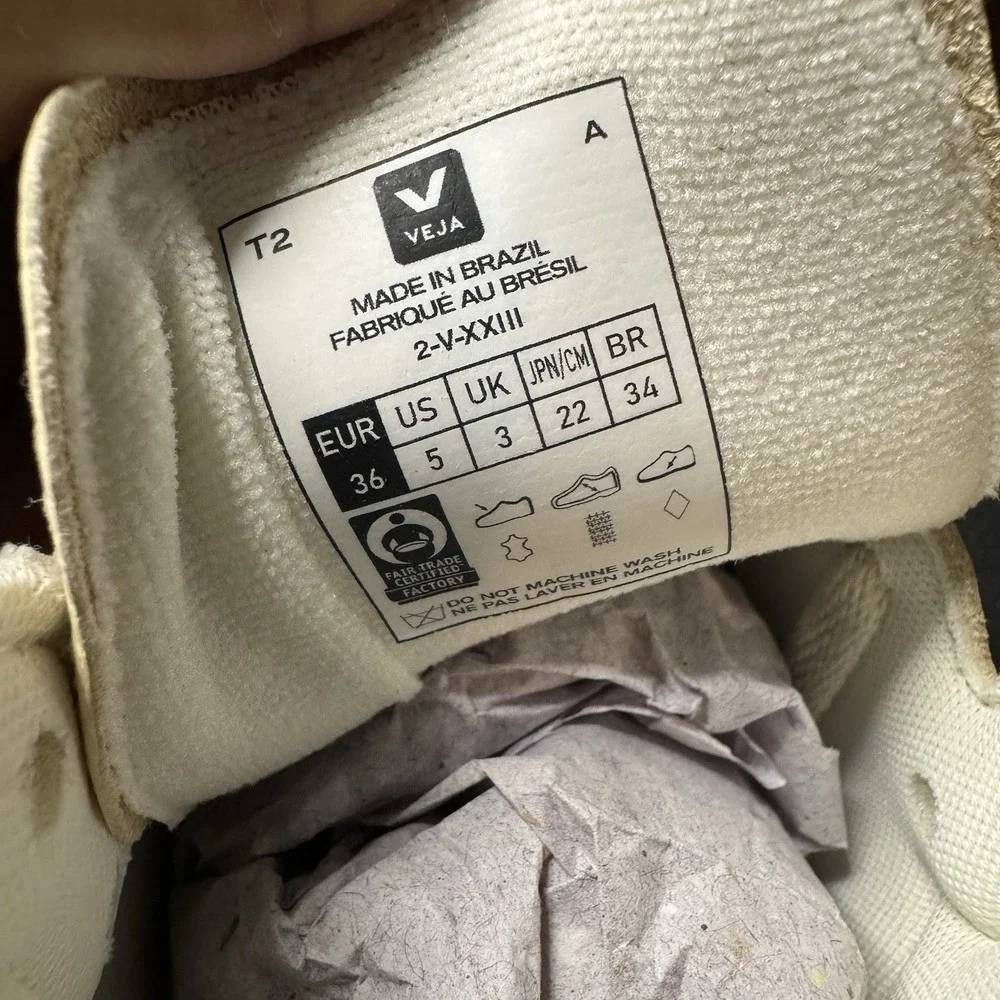 Veja V-15 Chromefree Leather Cashew Pierre Multico Women‎ Sneakers Size 5 EU 36